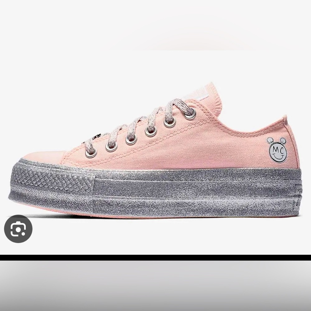 Converse x Miley Cyrus pastel pink glitter